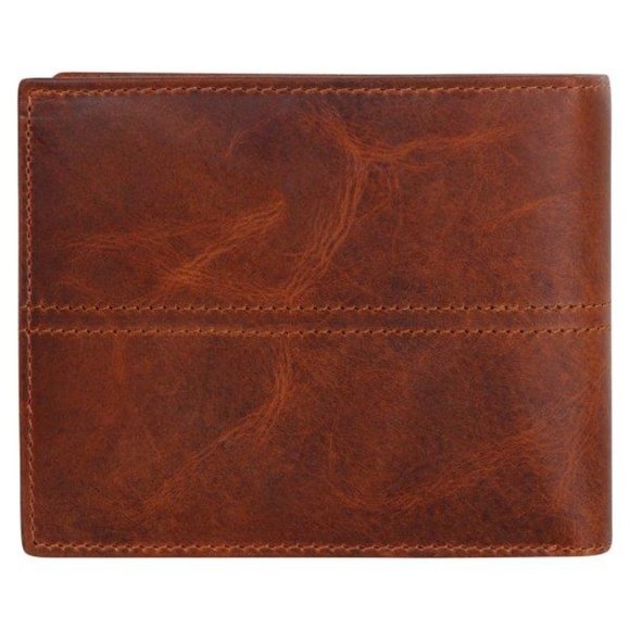 Bifold RFID Bi Fold Leather Wallet Flip out with Change/Coin Pocket - Picture 4 of 4